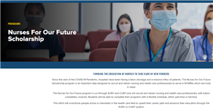 Nurses for Our Future Scholarship Website Landing Page